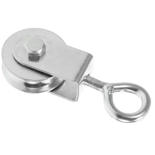 JEWEDECO 300kg Fixed Swivel Pulley Block with Bearing, Steel Wire Rope Lifting Pulley Wheel for Industrial Hoisting and Cable Traction Systems