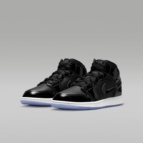 Image of Jordan Boy's Air 1 Mid SE (Big Kid) Black /Dark Concord /White 4.5 Big Kid M