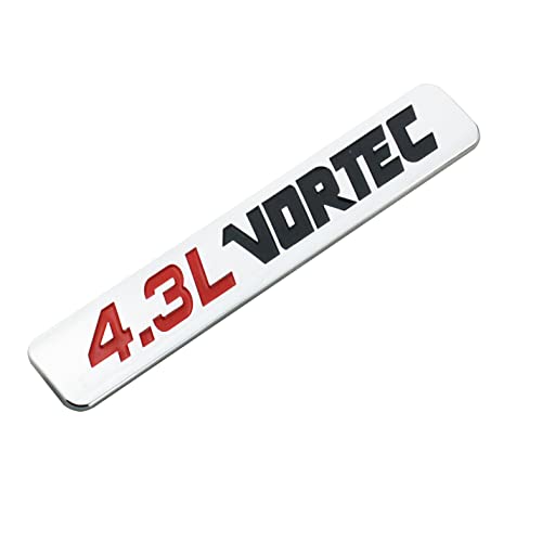 Image of 2pcs 4.3L VORTEC Emblem Badge for Colorado Sierra Silverado 1500 2500HD (Chrome Black Red)