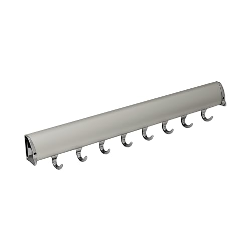 Brixwell QILI-003 Belt Rack, 8 Hook with Full Extension Slide Matt Aluminum Finish