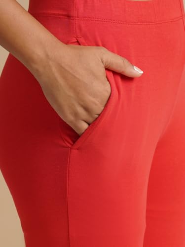 Image of ONE SKY Women Full Length Leggings | Cotton Modal Spandex Blend | High Waist Stretchable & Bio-Washed Fabric | Colour-Lock Technology | Comfortable Leggings for Women