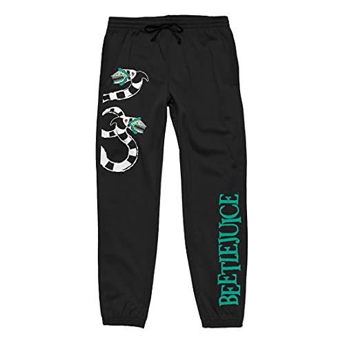 Bioworld Beetlejuice Logo and Sand Worm Character Unisex Adult Sweatpants
