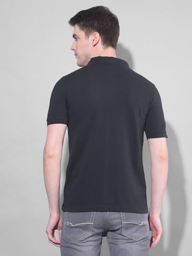 Image of Dollar Men's Pack of 1 Solid Cotton Blend Polo Neck T-Shirt