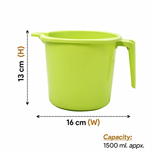 Image of Wonder Homeware Prime Dyna 2000 LT Bathroom Mug, Strong Plastic Material,for use in Bathroom, Kitchen, Laundry, Garage,Pack of 2 Pc, 1500 ml, Blue Color (Blue Green 2)