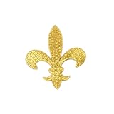 Polyester MYMERCERIE Ecusson Fleur de lys Or 3,5cm x 4cm