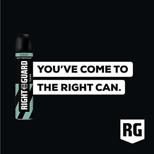 Right Guard Men's Deodorant Clean, 48 Hour High Performance Anti-Perspirant Aerosol Spray, No White Residue, Alcohol Free, Dermologically Tested, 250ml - Image 5