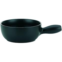 Cacerola Para Fondue De Queso kela 66575 Cazuela para fondue de queso, Cerámica resistente al fuego, Diámetro: 22,5 cm, 2 L, Basel, Negro