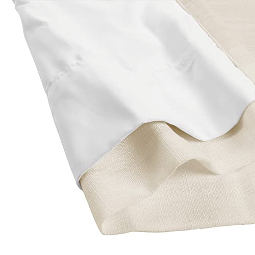 Twopages Faux Linen 84 Inches Long Ivory Blackout Curtain With Pinch Pleated And Back Tab For Living Room Kids Room Thermal Insulated Linen Blend Drape Window Treatment (72Wx84L, Panel) #TOP4