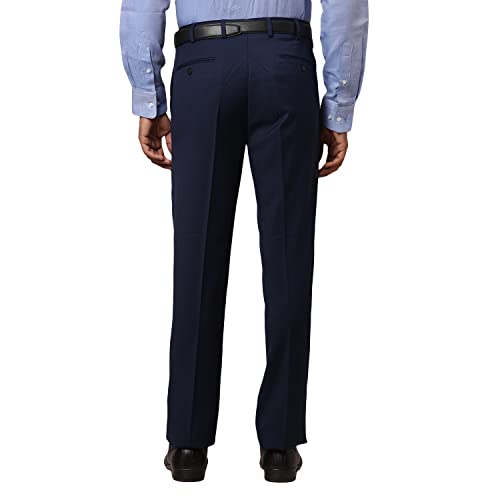 Image of Raymond Men's Polyester Blend Shark Skin Pattern Contemporary Fit Flat Front Formal Trouser