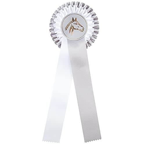 Pfiff Turnierschleife -Medium- 2-fach Rosette, silber