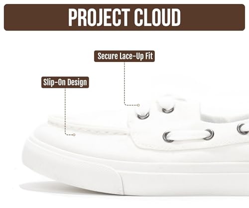 Image of Project Cloud Canvas Sneakers for Women - Memory Foam Slip On Shoes Women Footwear - Lightweight and Non Slip Fashion Sneakers (Seasalt)