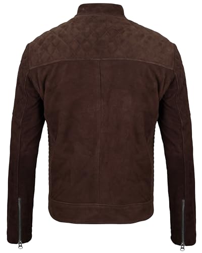Image of Decrum Suede Leather Jacket Men - Casual Real Lambskin Leather Jacket for Mens
