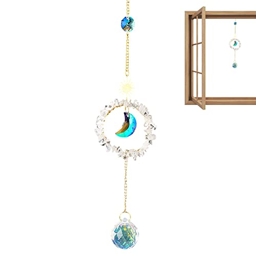 Apanhadores de Sol com Cristais | Apanhador de sol de cristais coloridos pendurado para jardim de ja
