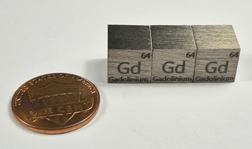 Image of 0.39 inch 10mm Gadolinium Metal Cube Gd 99.9% Pure Periodic Table Element Collection Science Education Display Block Cube + Acrylic Case Box - 1PC