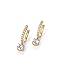 PAVOI 14K Yellow Gold Plated Dangle Hoop Earrings for Women - Bridal Small Dangle Gold Earrings with 925 Sterling Silver Posts - Cubic Zirconia Huggie Drop Trendy Fashion Jewelry