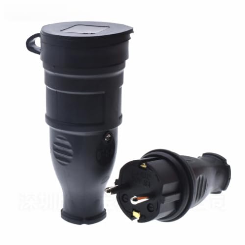 Enchufe industrial de alimentación tipo Schuko hembra con cubierta protectora impermeable IP44 7