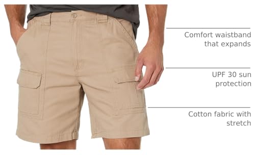 Image of Savane Mens 8 inch Hiking Cotton Cargo Shorts with Tech Pocket (Available in Big & Tall)