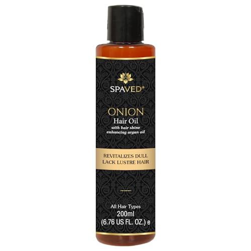 Spaved Onion Hair Oil 200ml, Nourishing Hair & Scalp Oil with Rosemary, Argan & Jojoba, Supports Hair Fall Control