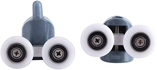 TOPINCN 8 Kit Rulli per Porte Doccia Rulli Doccia Cuscinetti Box Doccia Twin Bottom Top Pulegge Ruote Runners Bathroom Kit di Ricambio rulli Inferiori Superiori (Double Wheel)