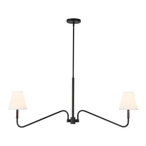 Condition photo showing Good Condition for alora mood 42 inch modern linear pendant in brushed gold/white linen, for dining rooms & kitchens, e12 bulb | sloan, sku lp445242bgwl