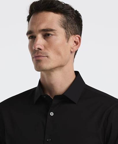 Perry Ellis Men's Dobby Cotton Long-Sleeve Dress Shirt Slim Fit and Stretch Fabric3