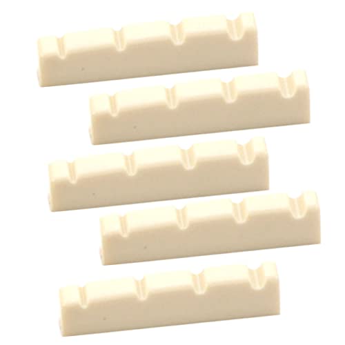 Toddmomy 5Pcs Electric Guitar String Nut Durable Slotted Bass Guitar Nut Lightweight and Wear Resistant for Enhanced Sound and Performance