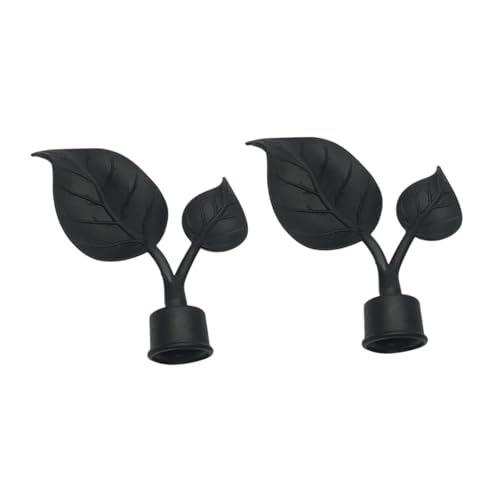 Qianly 2 Piezas Terminal para Barra de Cortina Accesorio Decorativo Cabezal de Riel de Cortina Diseño Clásico de Hoja Material PP Adecuado para Sala de, Style B