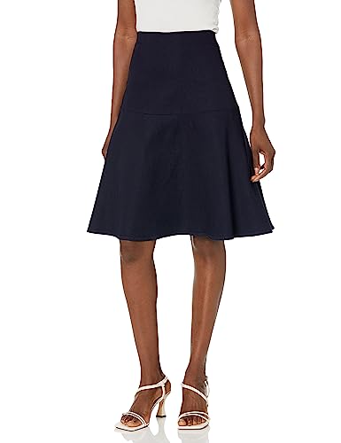 Anne Klein Women's Cb Inv Zip Flared Denim Skirt