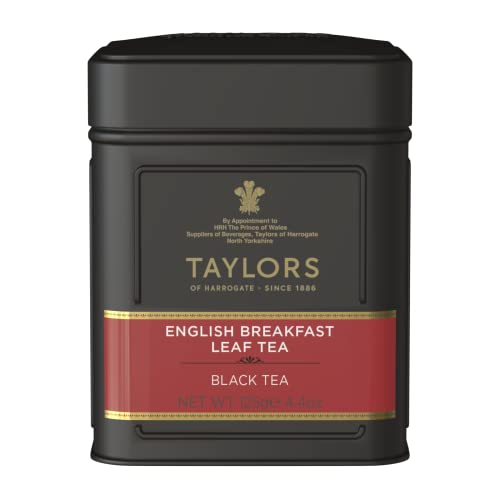 Taylors of Harrogate English Breakfast, Black Loose Leaf, 4.41 Ounce Tin Caddy (Pack of 1), Rich, Bright & Malty, Caffeinated, Premium Whole Leaf Tea