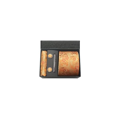 Image of Paisley Floral Mens Tie Formal Necktie Pocket Squares Ties Clips Cufflinks Classic for Men Set