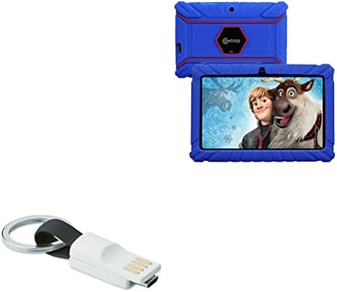 BoxWave Cable Compatible with Contixo Kids Learning Tablet V8-2 - Micro USB Keychain Charger, Key Ring Micro USB Cable - Jet Black image 3