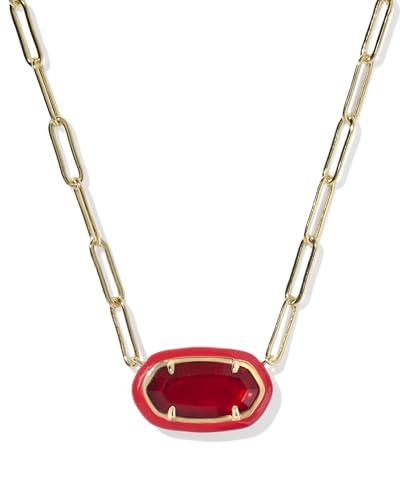 Kendra Scott Elisa Enamel Frame Paperclip Necklace, Fashion Jewelry for Women