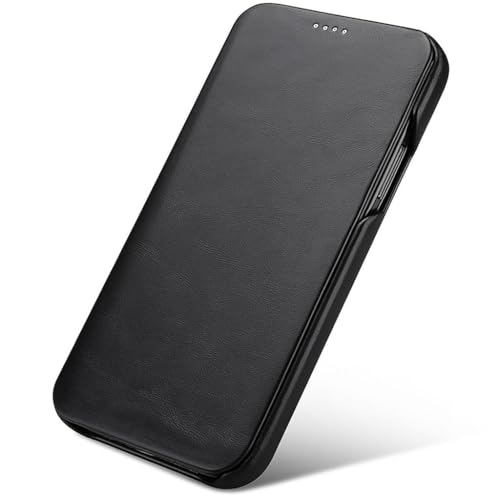 Image of WHITBULL Soft Leather, Kick Stand with Magnetic Closure Slim flip case Cover Compatible with iPhone SE3 2023 / iPhone SE2 2022 / iPhone SE 2020 / iPhone 8 / iPhone 7 - Black