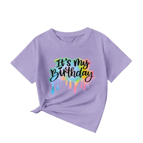Image of It's My Birthday Girl Shirt 4th 5th 6th 7th 8th 9th 10th 11th 12th Graphic Tee for Kids Party Cute Girls Tshirts Tees