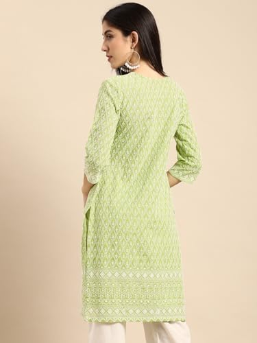 Image of Amazon Brand - Tavasya Women Cotton Solid Straight Kurta