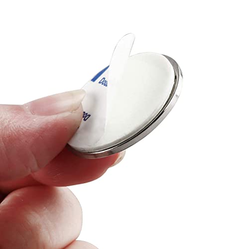 Strong Neodymium Disc Magnets with Double-Sided Adhesive, Powerful, Permanent, Rare Earth Magnets. Fridge, DIY, Building, Scientific, Craft, and Office Magnets, 1.26"D x 0.08"H - Pack of 20