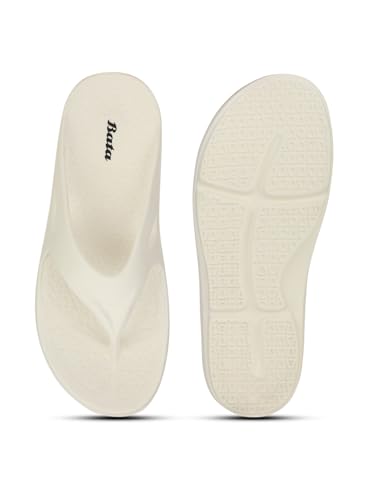 Image of Bata 8711 Noah E: White Casual Thong Slip-On Slippers for Men