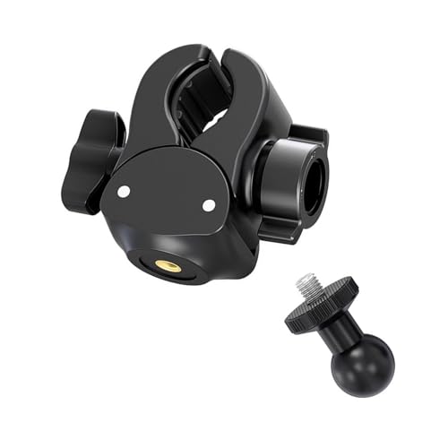 Universally Bicycles Handlebar Clamp Mount Featuring 17mm Ball Head and 1/4 Inches Female Screw for Action Cameras and Smartphon