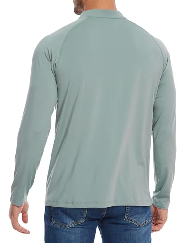 Men's Running Shirt Long Sleeve Performance Quarter Zip Pullover Quick Dry Golf Workout Athletic Shirts UPF 50+4
