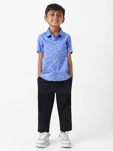 Image of Nautinati Boys Printed Collared Shirt with Shorts Clothing Set | Age 1-5 Years