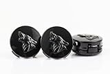 Coyote Badge Shop - Coyote Wheel Center Caps for Ford Mustang- Fits 2015+ OEM Wheels - 54mm (Set of 4) - The Original Mustang Coyote Products (Blackout)