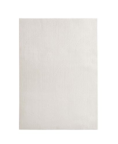 Taracarpet Kurzflor Boho Skandi Polyester Teppich in 3D Optik waschbar, pflegeleicht und robust ideal fürs Wohnzimmer… – Ansicht 2