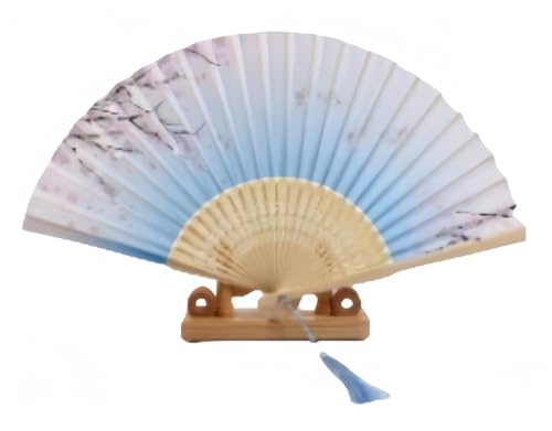 Farigrut 扇子 シルク ハンドファン 富士山 神奈川 波 日本製 扇子 ポケットファン ウェディングパーティー デコレーション ギフト ホーム 壁飾り 扇子 (パターン6)