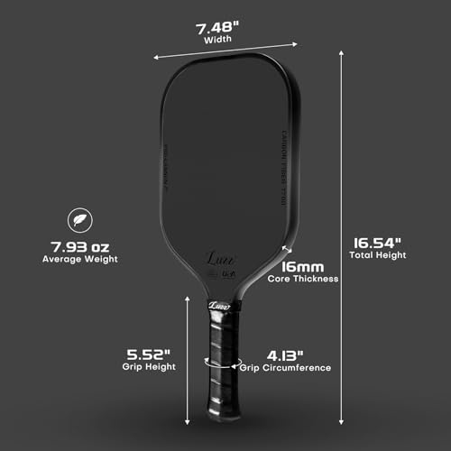 image for Luzz Pickleball Paddle, Thermoformed Cannon T700 Carbon Fiber Pickleba