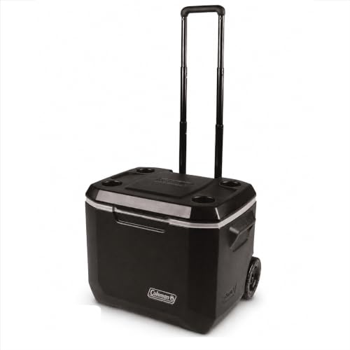 Coleman Xtreme 50qt Rolling Cooler with Wheels, Extra-Walled Insulation Keeps Ice up to 5 Days, Portable Wheeled Hard Chiller