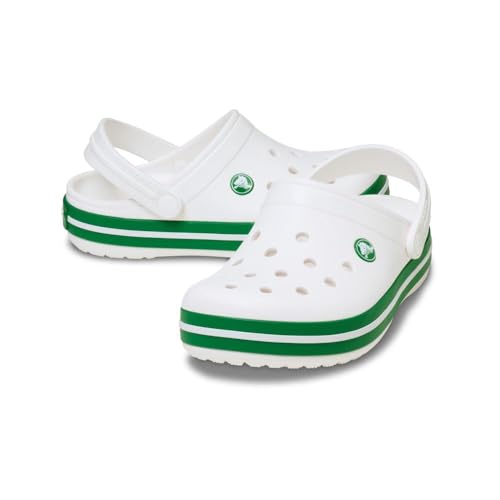 Image of Crocs Unisex Kid's Crocband Clog T, White Green Ivy, 4 /5 us Toddler