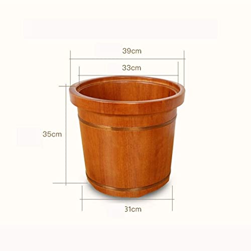 Bañera de pies de madera sólida con rueda y tapa miniatura 4
