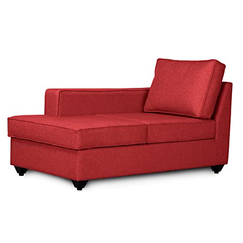 Image of Wakefit Sofa Set | 3 Year Warranty | Sofa 3 Seater, 3 Seater Sofa for Living Room, Wooden Sofa Set, 4 Seater + Left Aligned, Sofa for Living Room - Napper(Omega : Red)