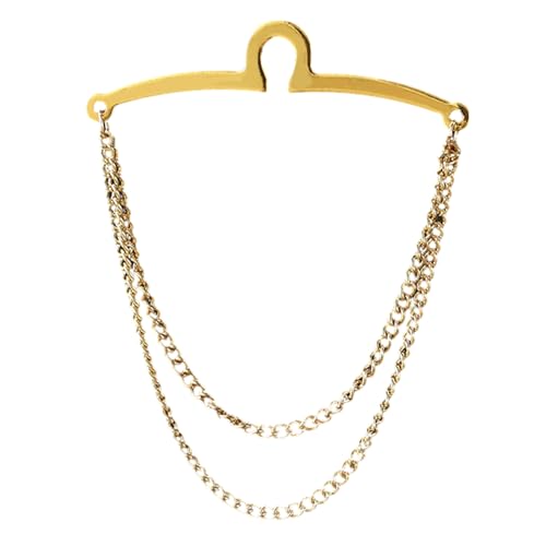 ZSYTF Mens Vintage Tie Clip Shirt Chain Buckle Metal Tie Chain Jewelry Business Banquet Wedding Formal Necktie Accessories, One Size, Metal
