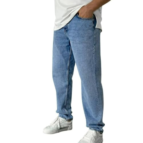 Jeans Pants Trousers Denim Street Trendy Washed and Ground White Casual Commuter Straight Leg for Men